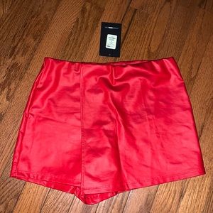 Faux leather skort